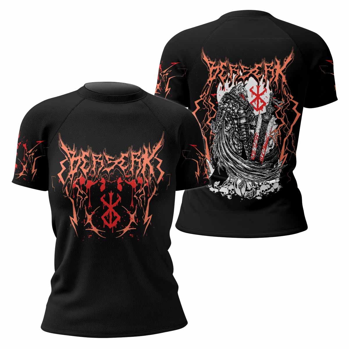 Berserker’s Oath Women's Rash Guard Short Sleeve - front and back view