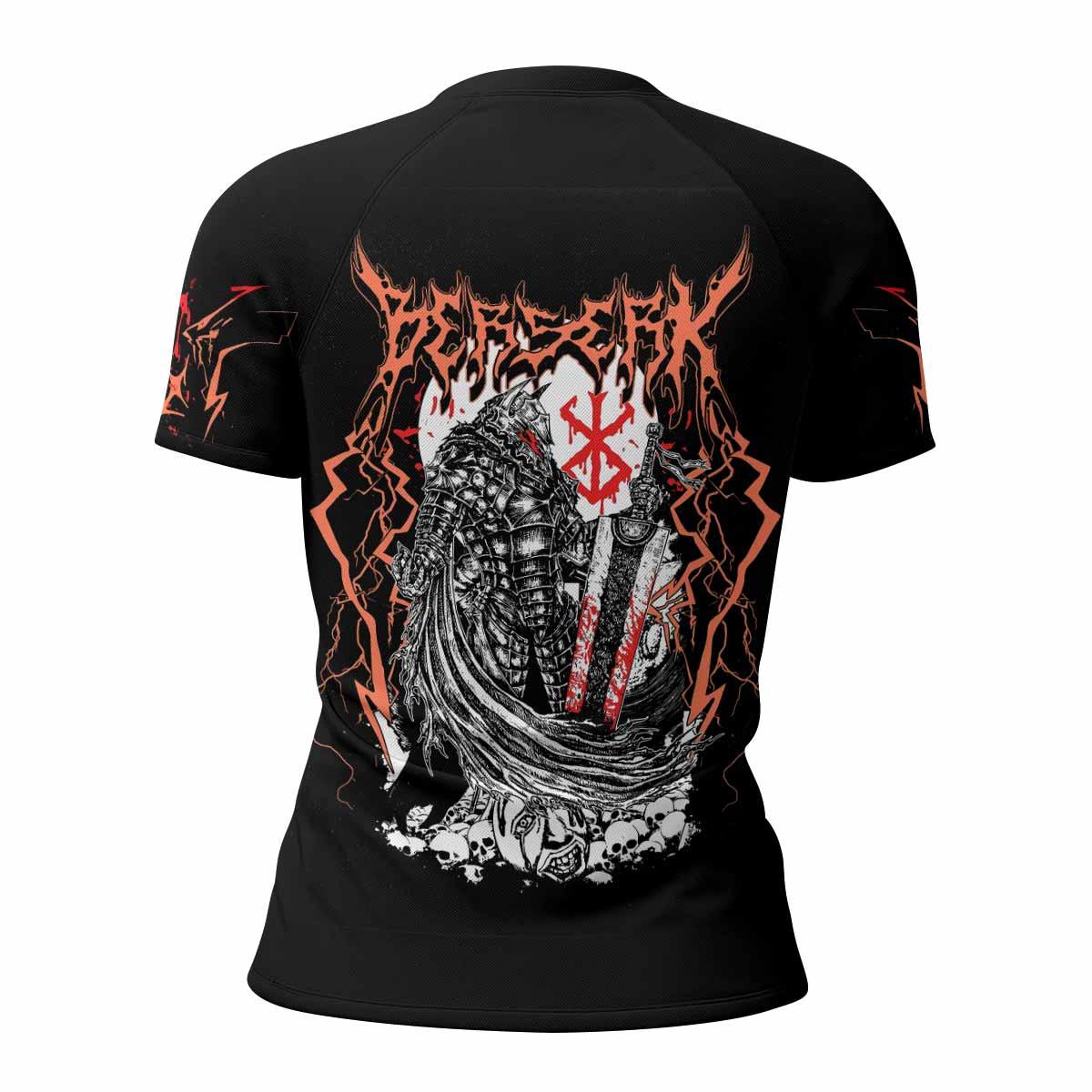 Berserker’s Oath Women's Rash Guard Short Sleeve - back view mockup