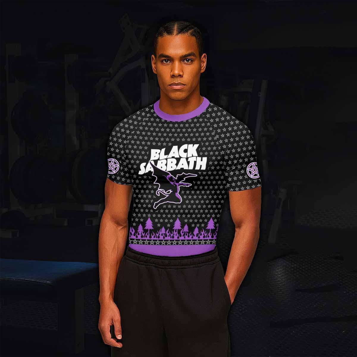 Black Sabbath Men's Rash Guard Short Sleeve - lifestyle view