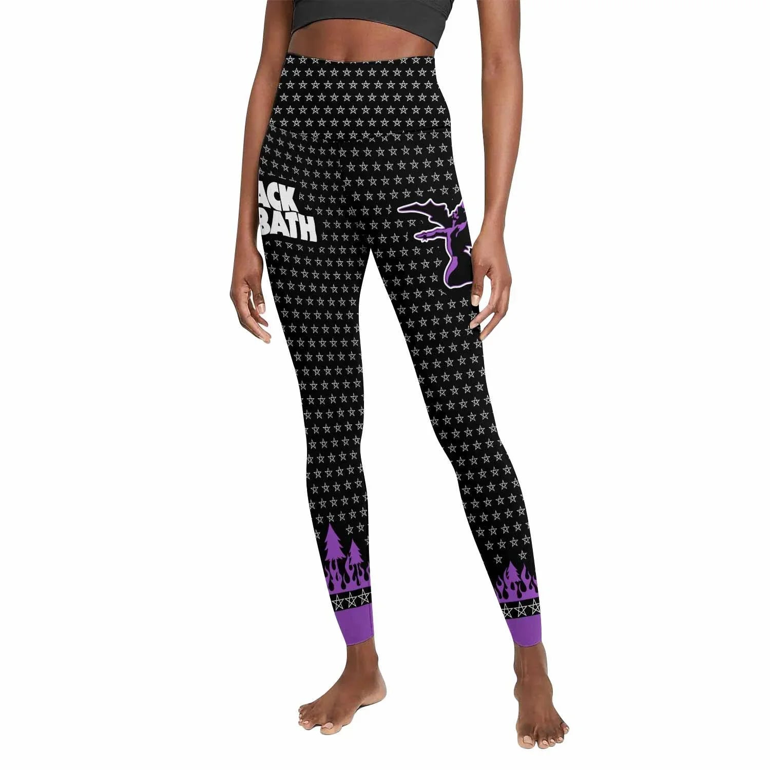 Black Sabbath Women's Leggings - front view mockup