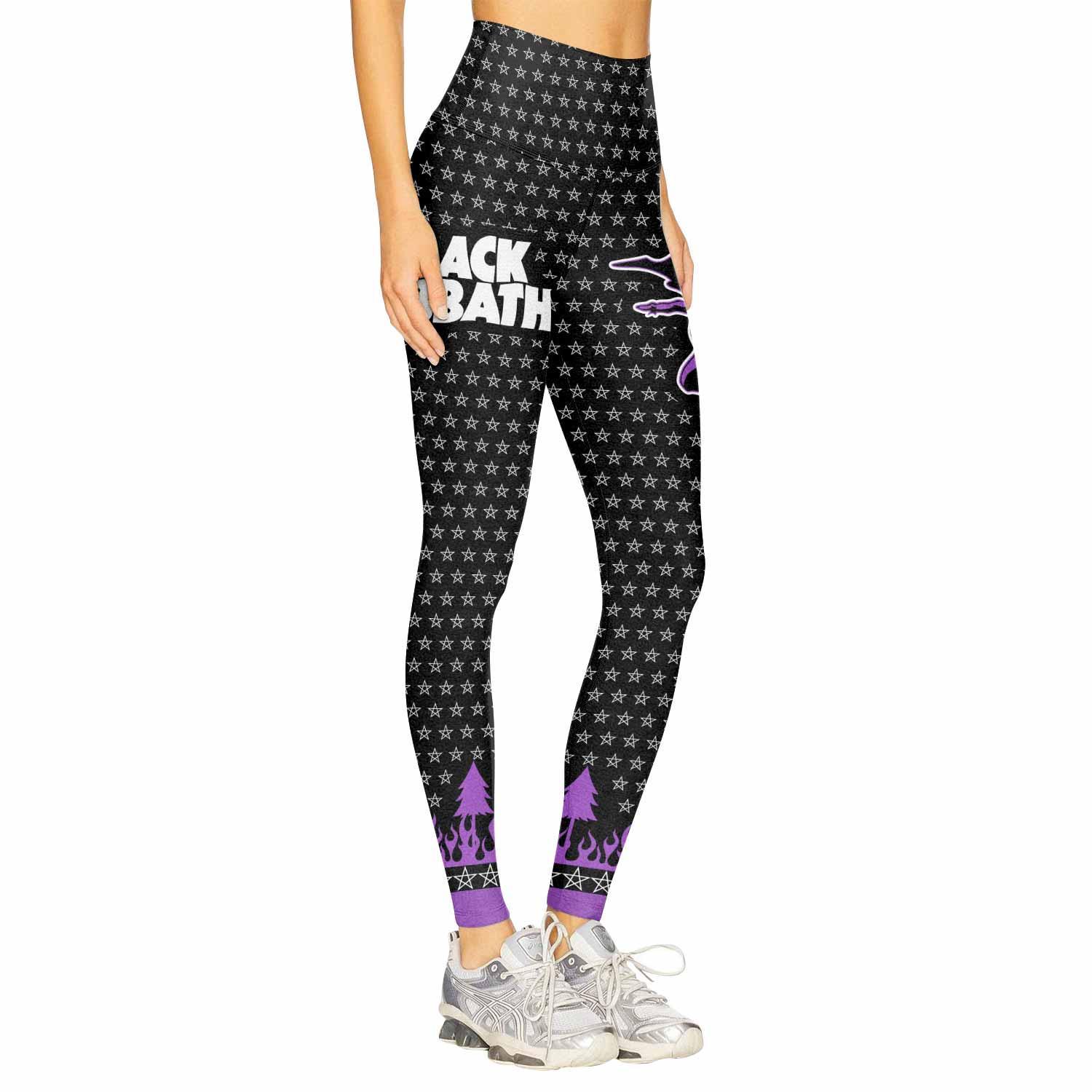 Black Sabbath Women's Leggings - right side mockup