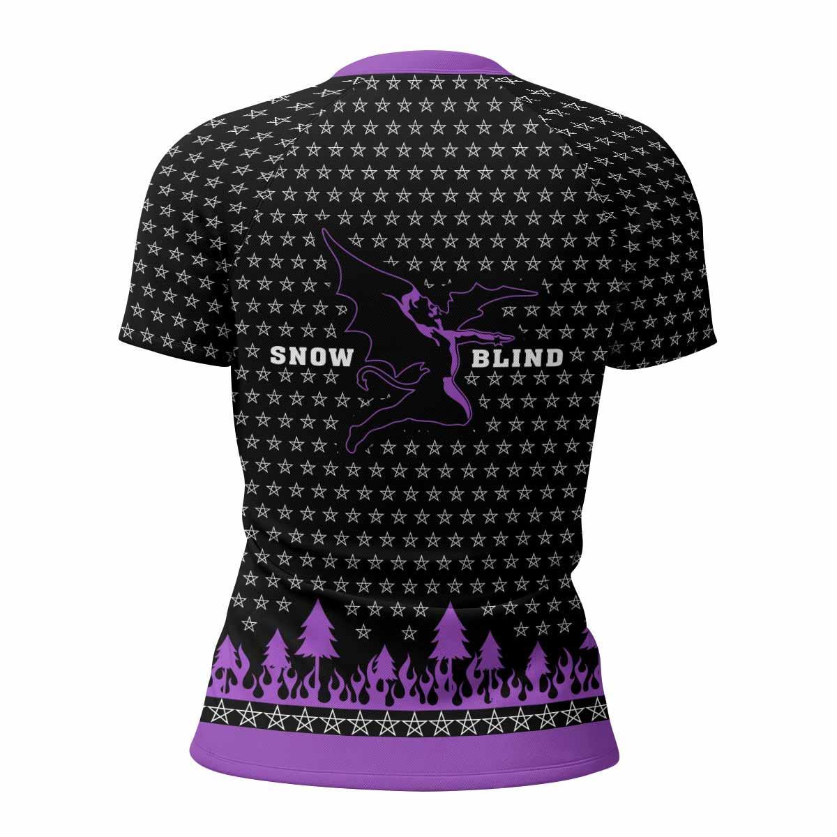 Black Sabbath Women's Rash Guard Short Sleeve - back view mockup
