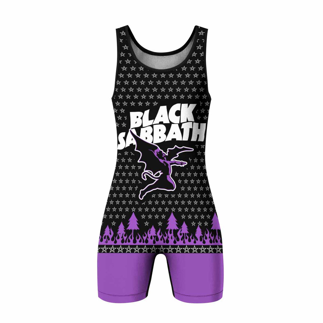 Black Sabbath Wrestling Singlet - front and back view