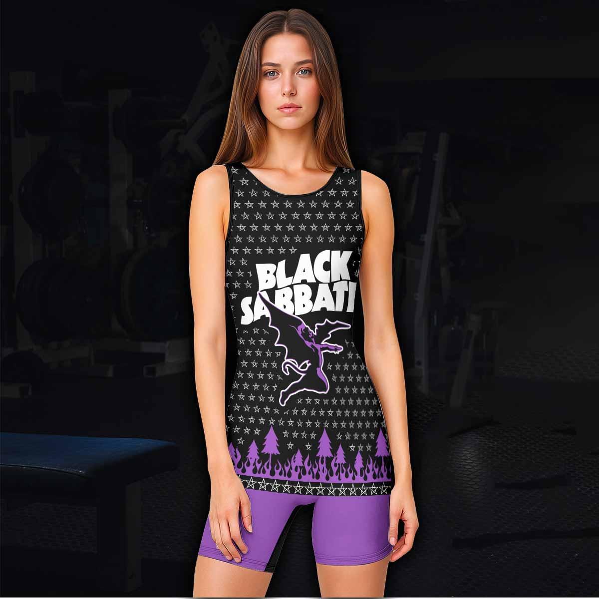 Black Sabbath Wrestling Singlet - women's lifestyle view