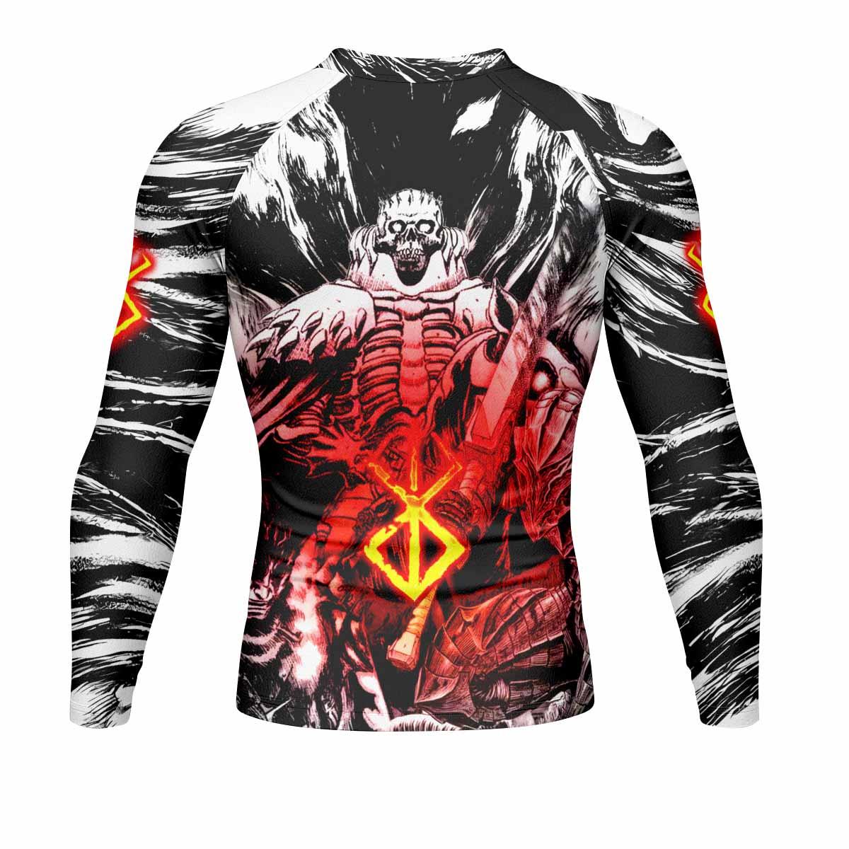 Black Swordsman Berserk Men's Rash Guard Long Sleeve - back view mockup