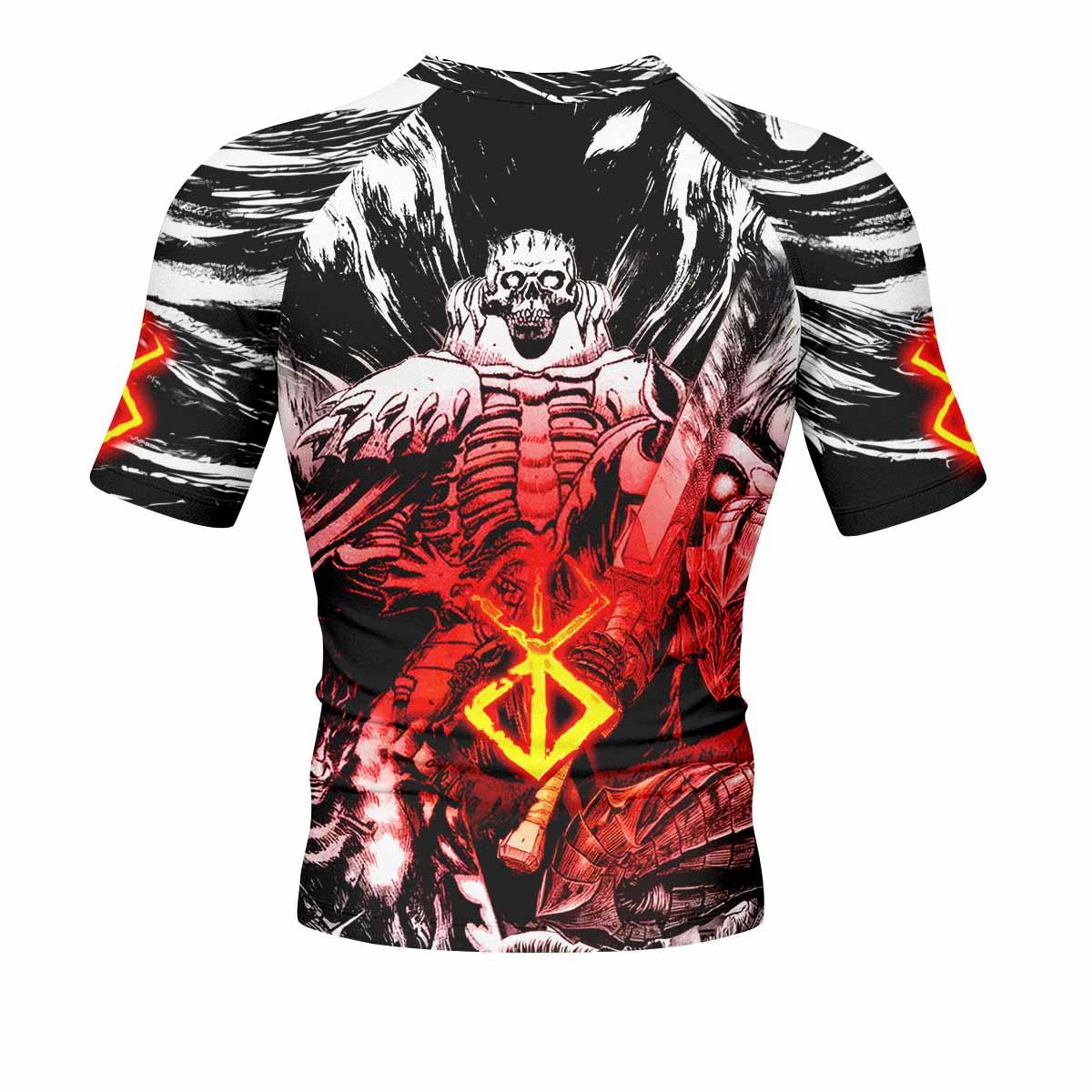 Black Swordsman Berserk Men's Rash Guard Short Sleeve - back view mockup