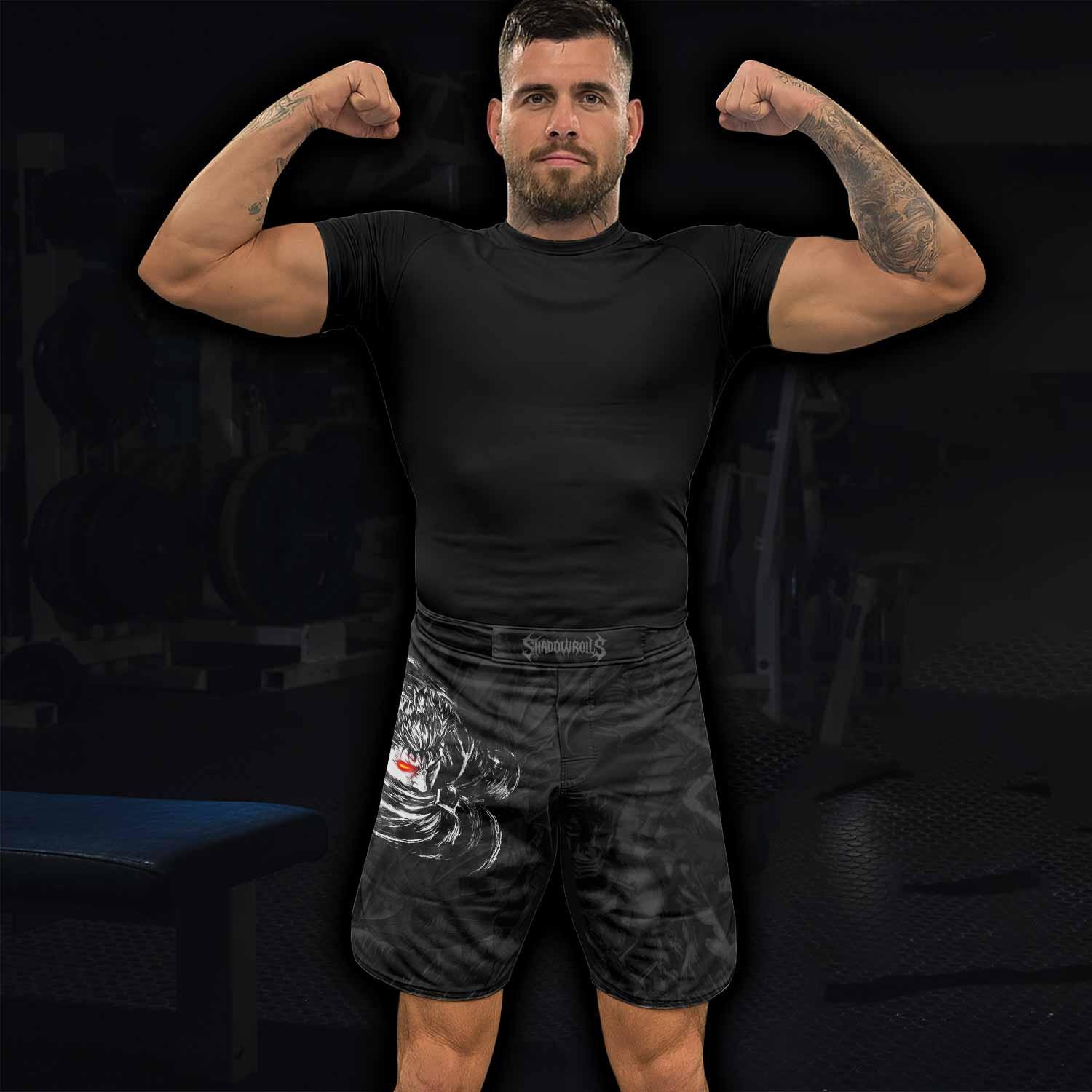 Black Swordsman Berserk Mixed Martial Arts Shorts - lifestyle view