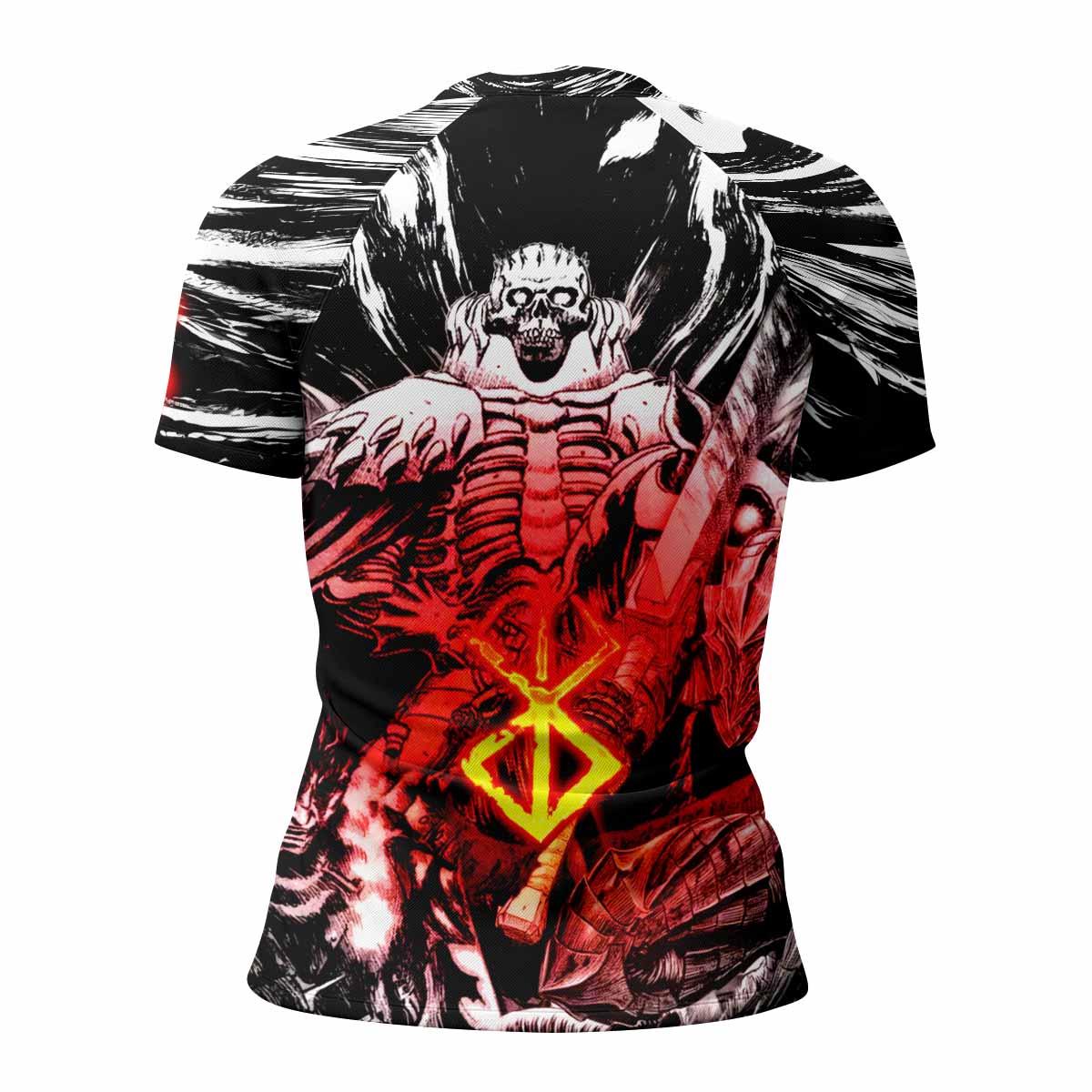 Black Swordsman Berserk Women's Rash Guard Short Sleeve - back view mockup