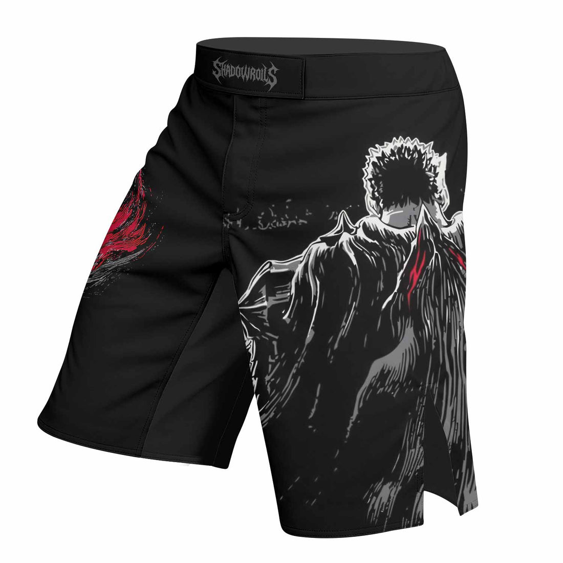 Black Swordsman Fight Shorts - right side mockup