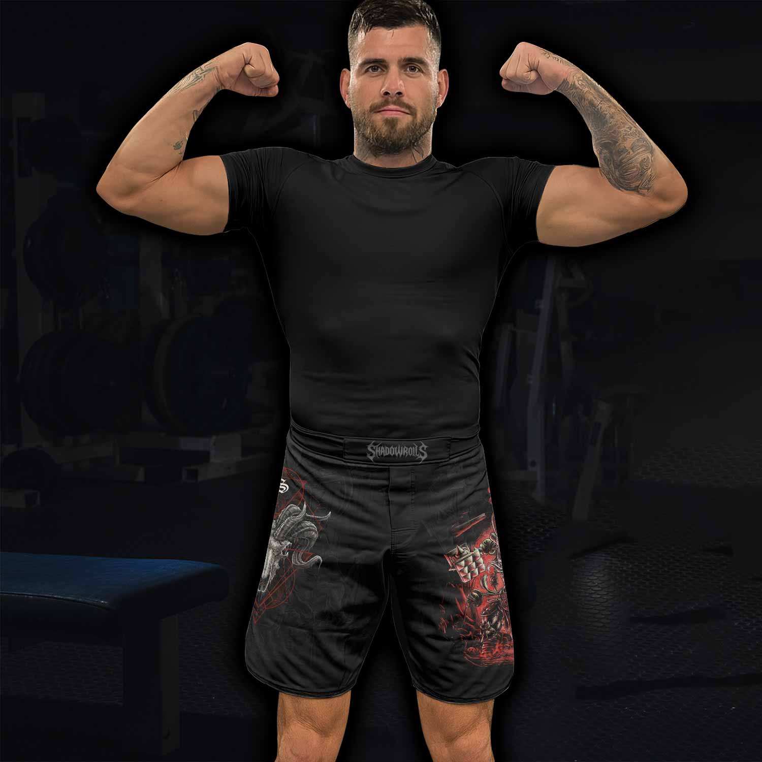 Dark Ram Warlord Fight Shorts - lifestyle view
