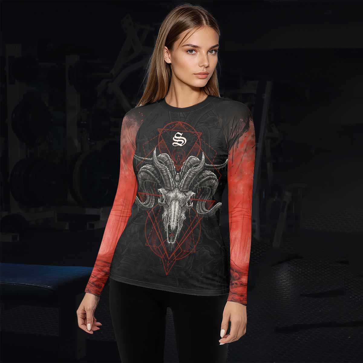 Dark Ram Warlord Women's Rash Guard Long Sleeve - lifestyle view