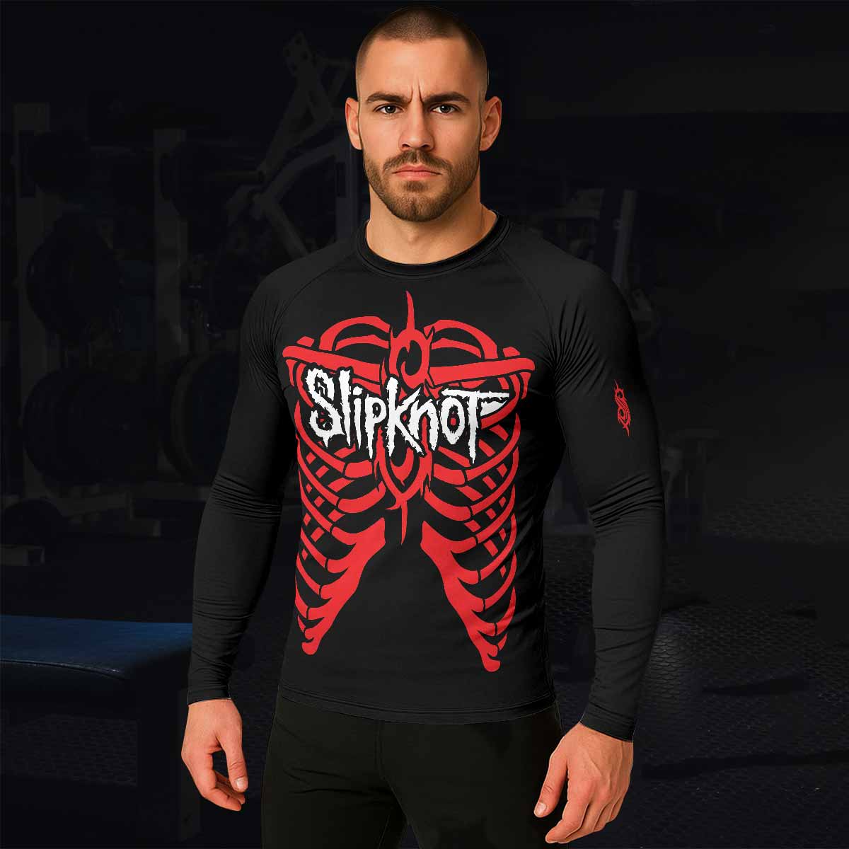 Blood Ribcage Men's Rash Guard Long Sleeve - lifestyle view