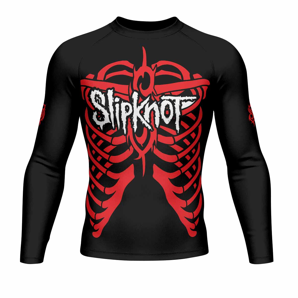 Blood Ribcage Men's Rash Guard Long Sleeve - front view mockup 