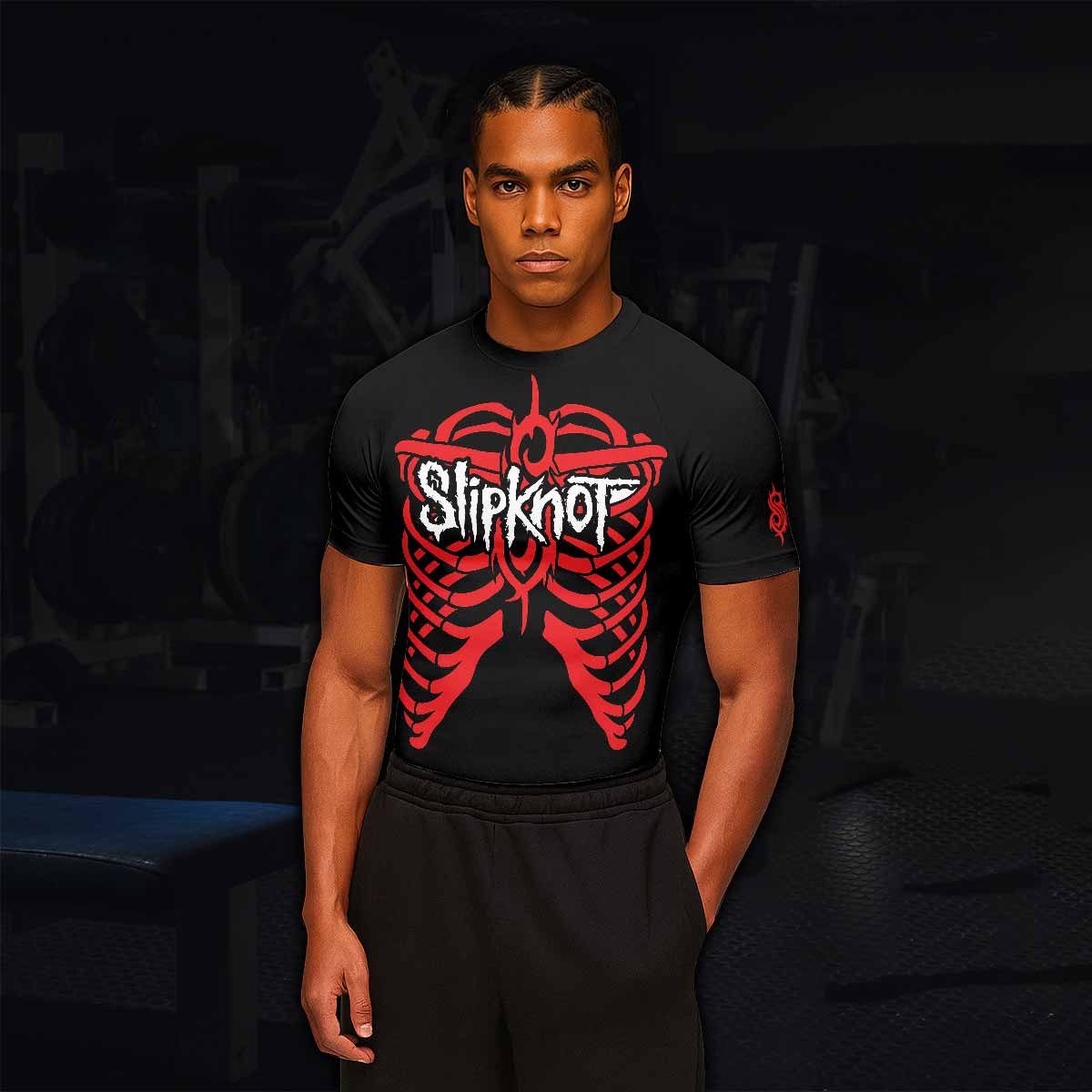 Blood Ribcage Men's Rash Guard Short Sleeve - lifestyle view