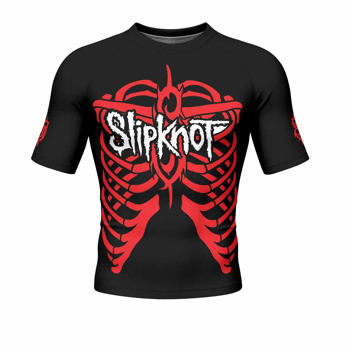 Blood Ribcage Men's Rash Guard Short Sleeve - front view mockup 