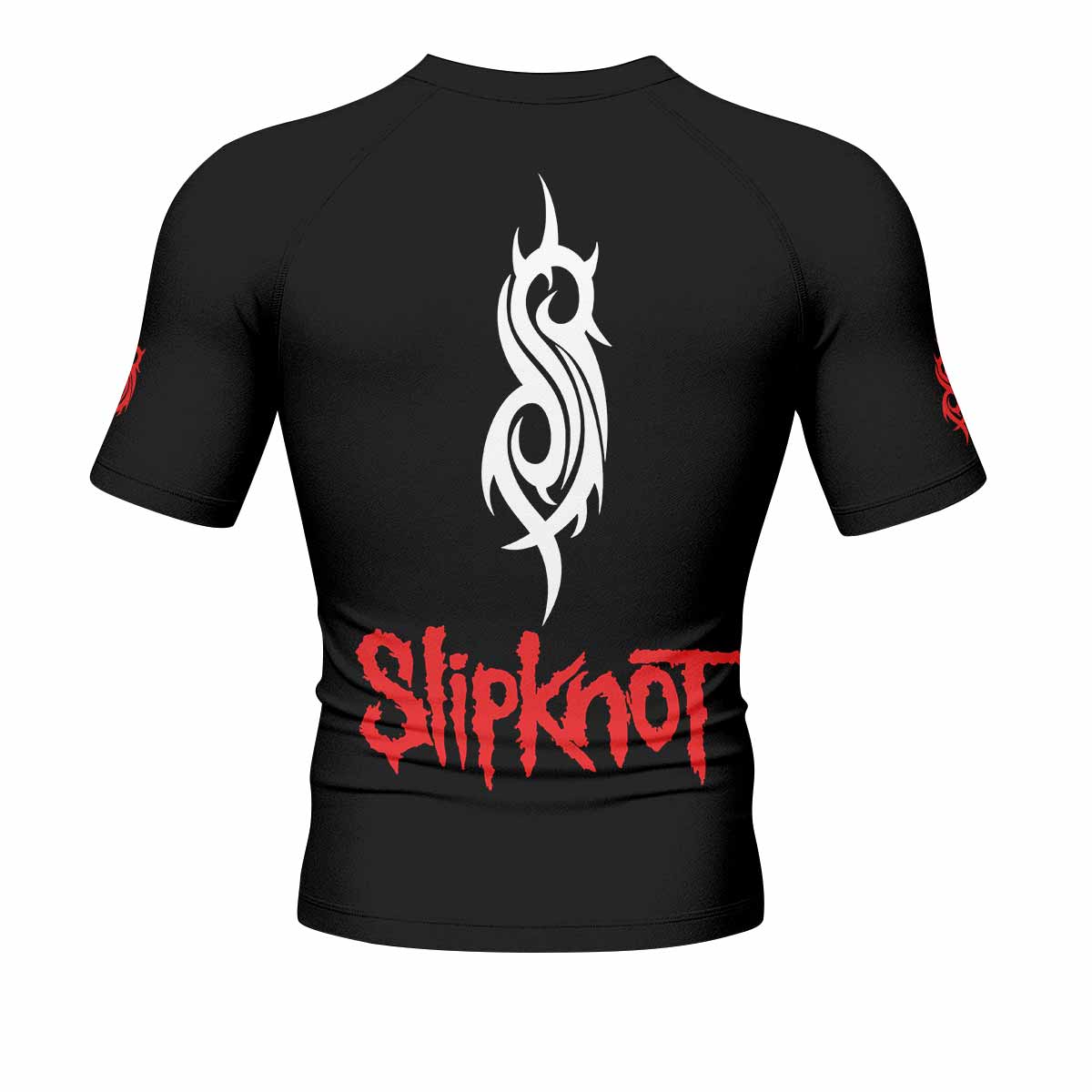 Blood Ribcage Men's Rash Guard Short Sleeve - back view mockup 