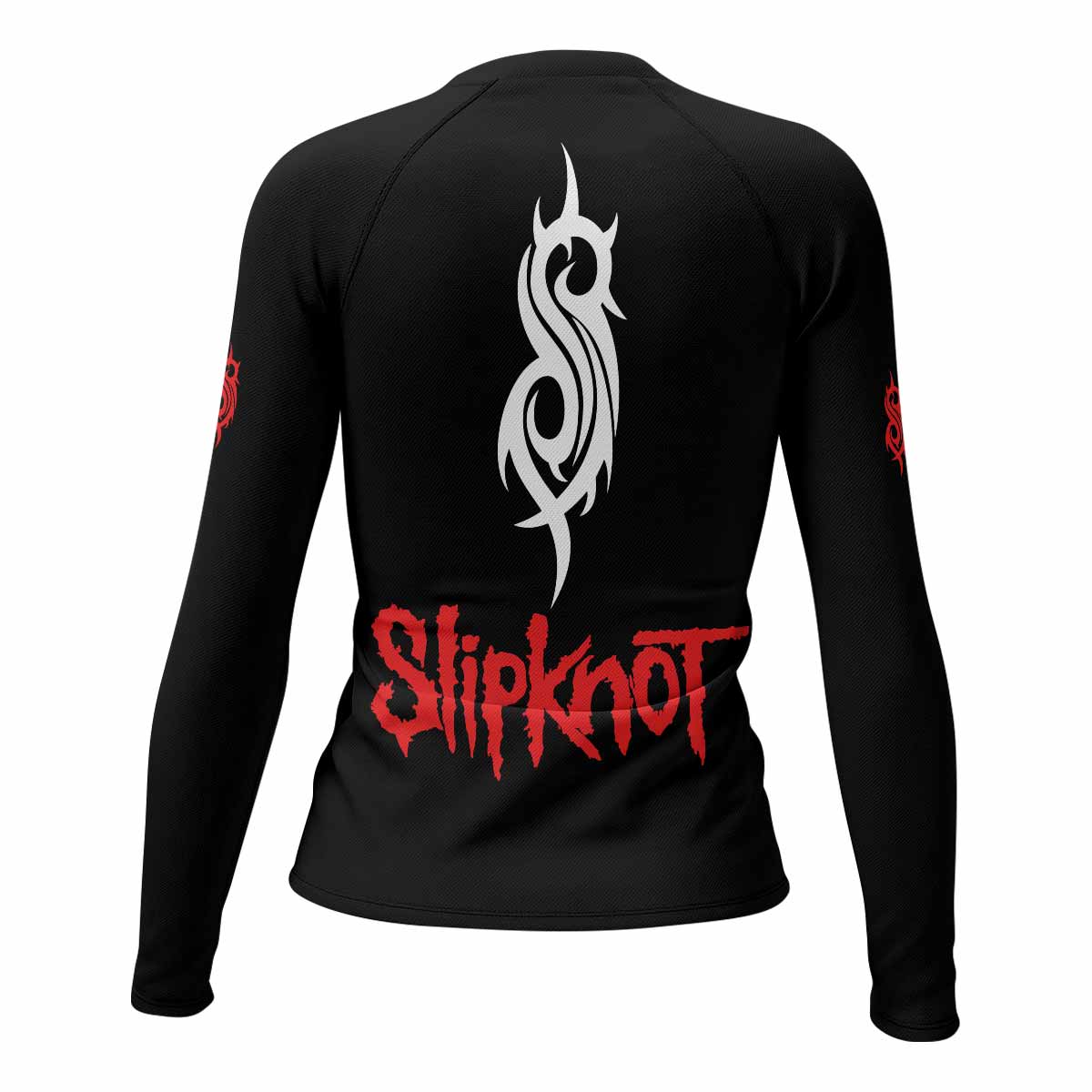 Blood Ribcage Women's Rash Guard Long Sleeve - back view mockup 
