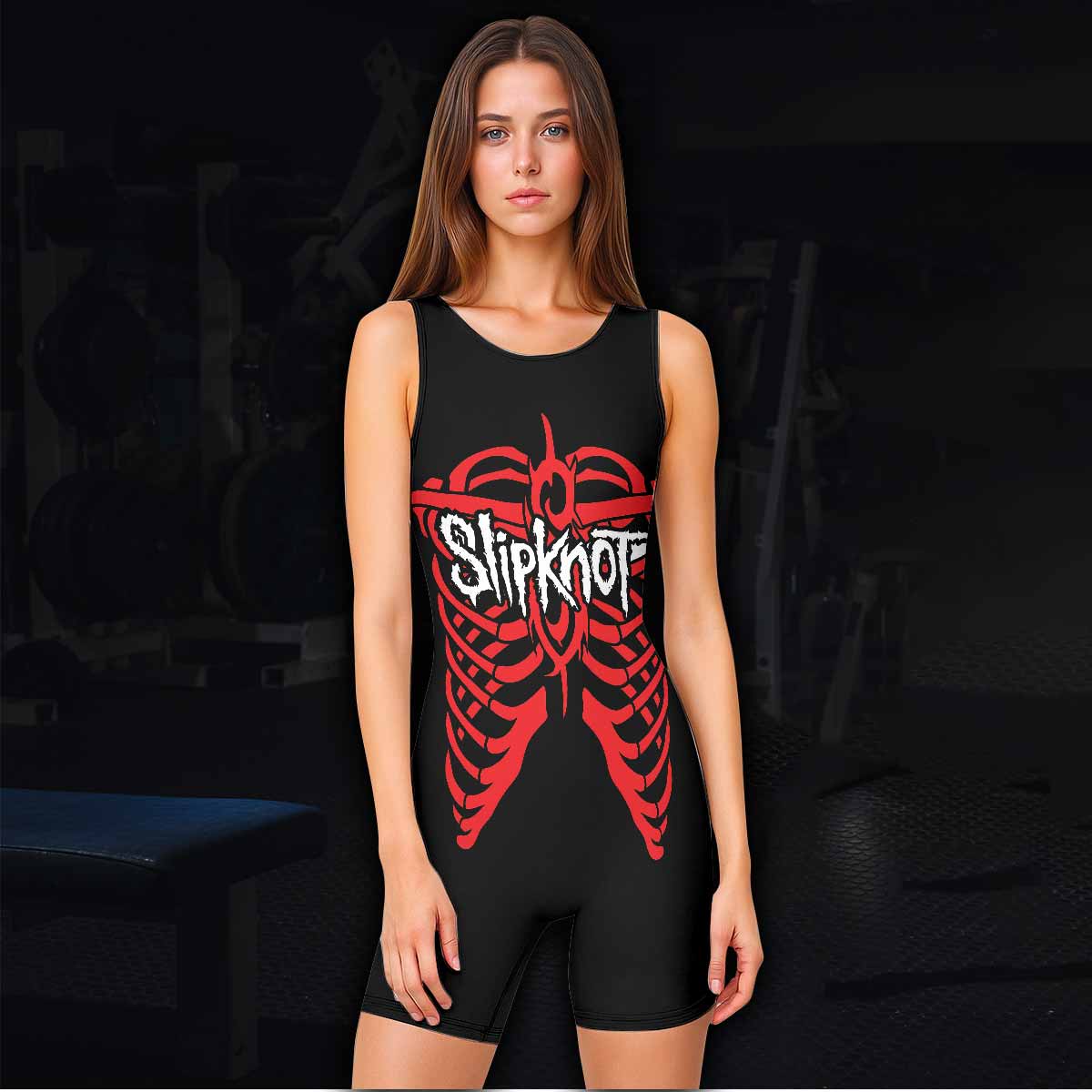 Blood Ribcage Wrestling Singlet - women's lifestyle view