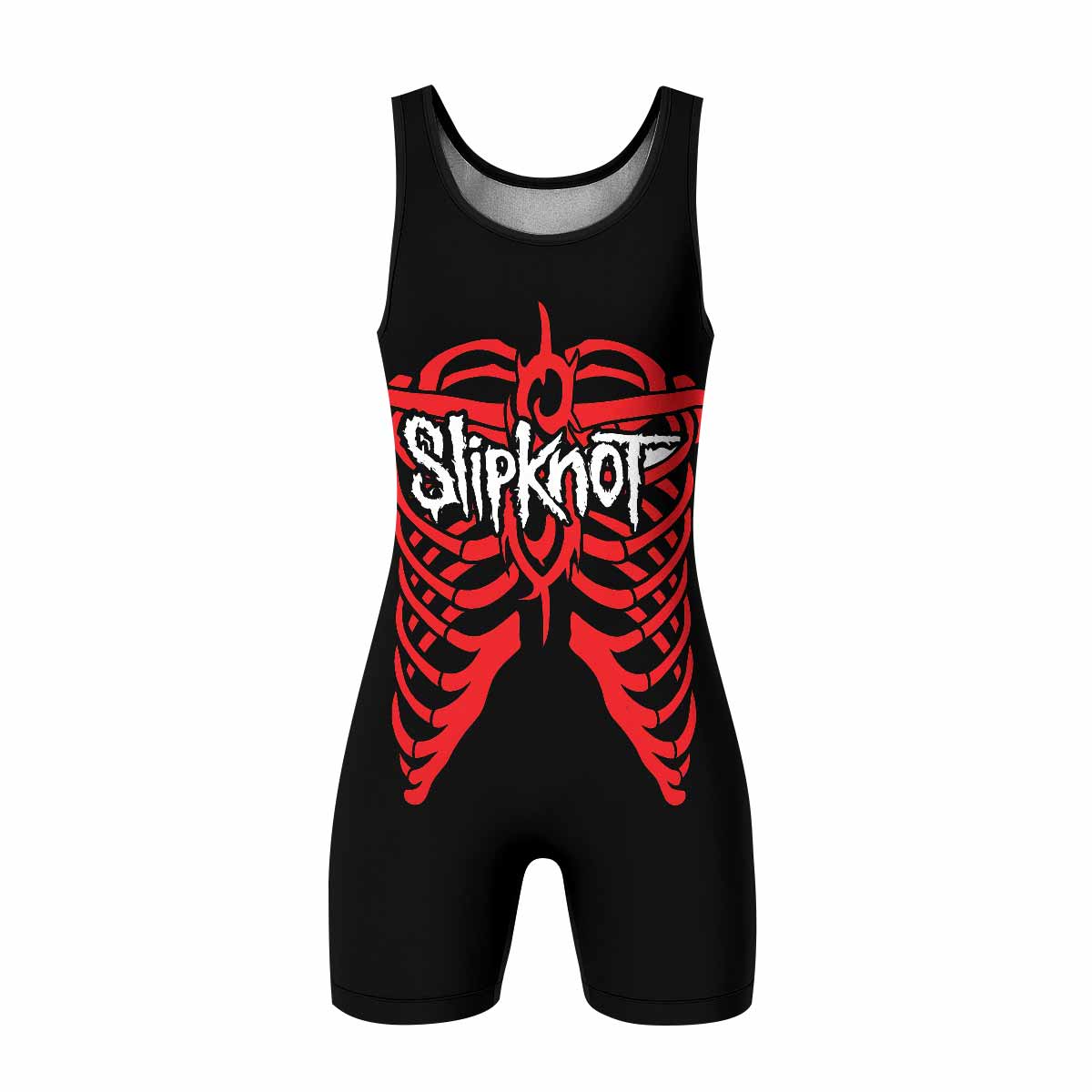 Blood Ribcage Wrestling Singlet - front view mockup 