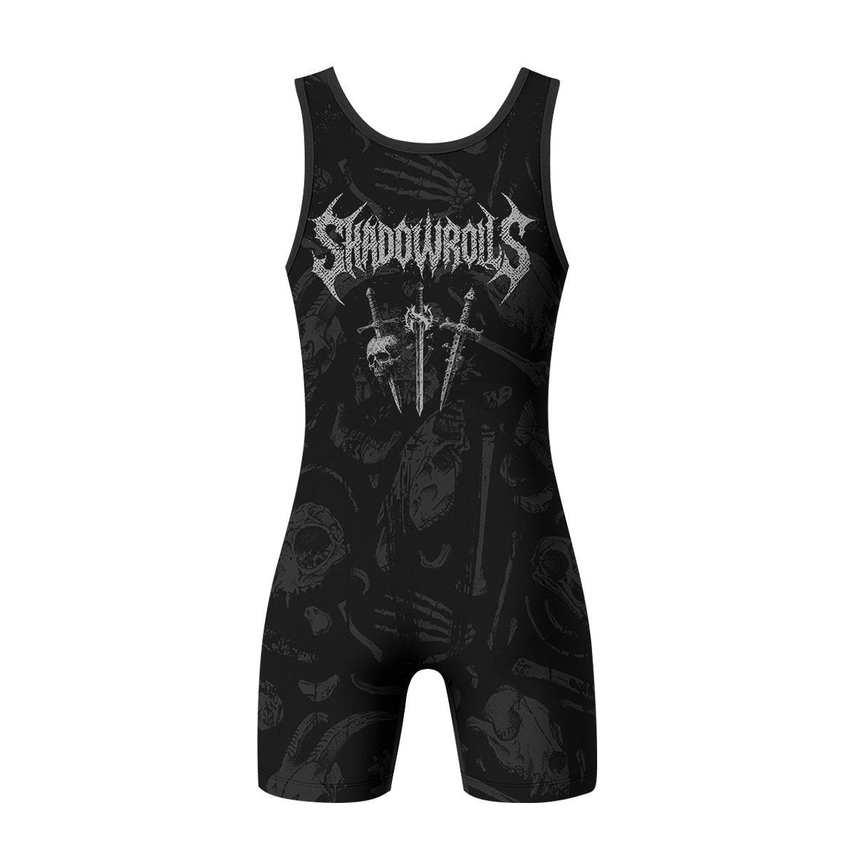 Bone Reaper Wrestling Singlet - back view mockup