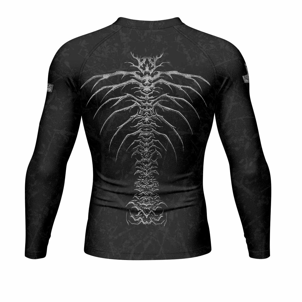 Bones of Grace Men’s Long Sleeve Rash Guard - back view mockup