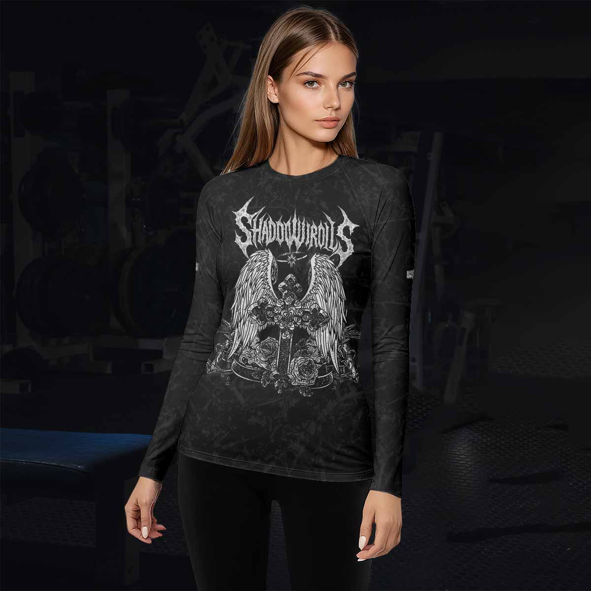 Bones of Grace Women’s Long Sleeve Rash Guard - lifestyle view