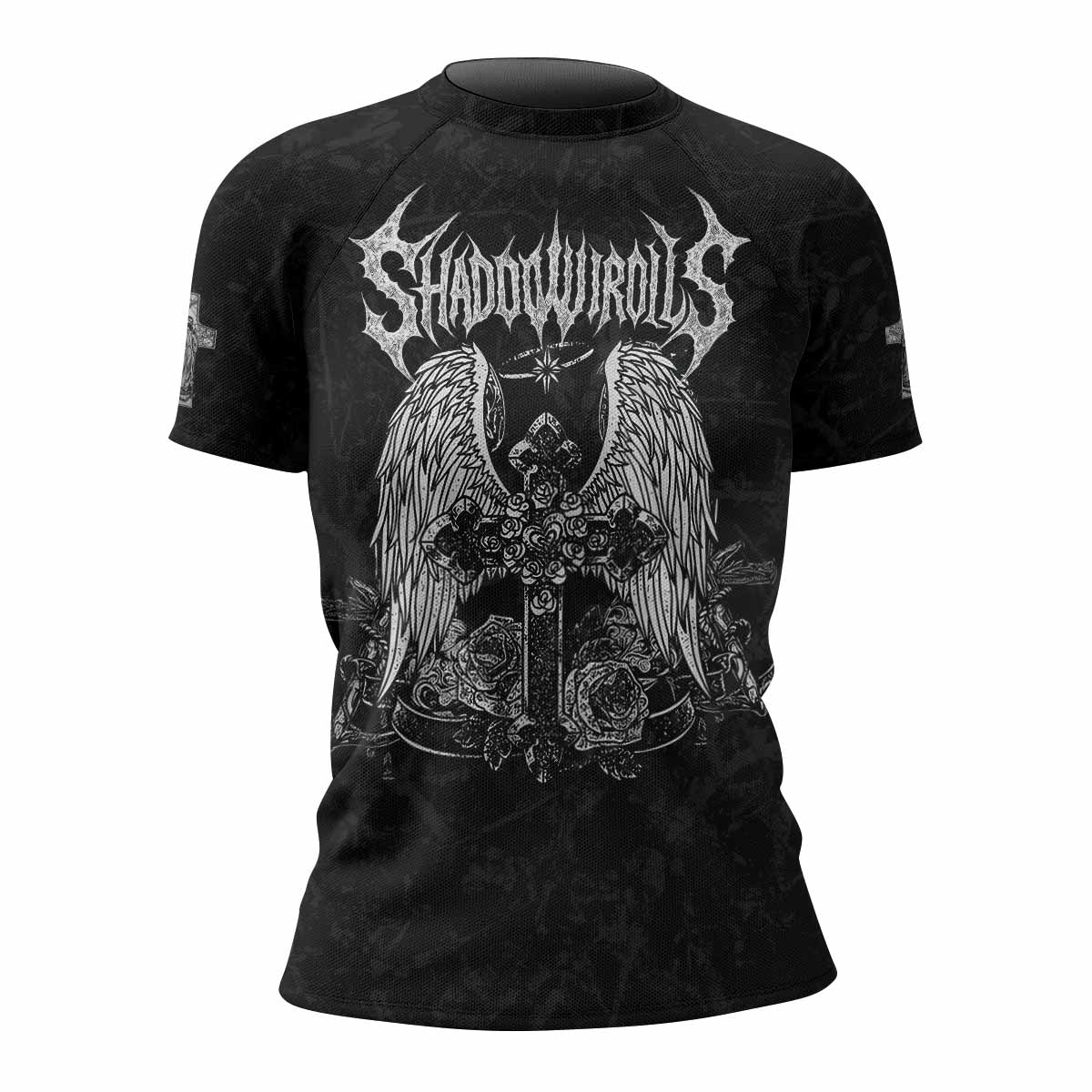 Bones of Grace Women’s Short Sleeve Rash Guard - front view mockup