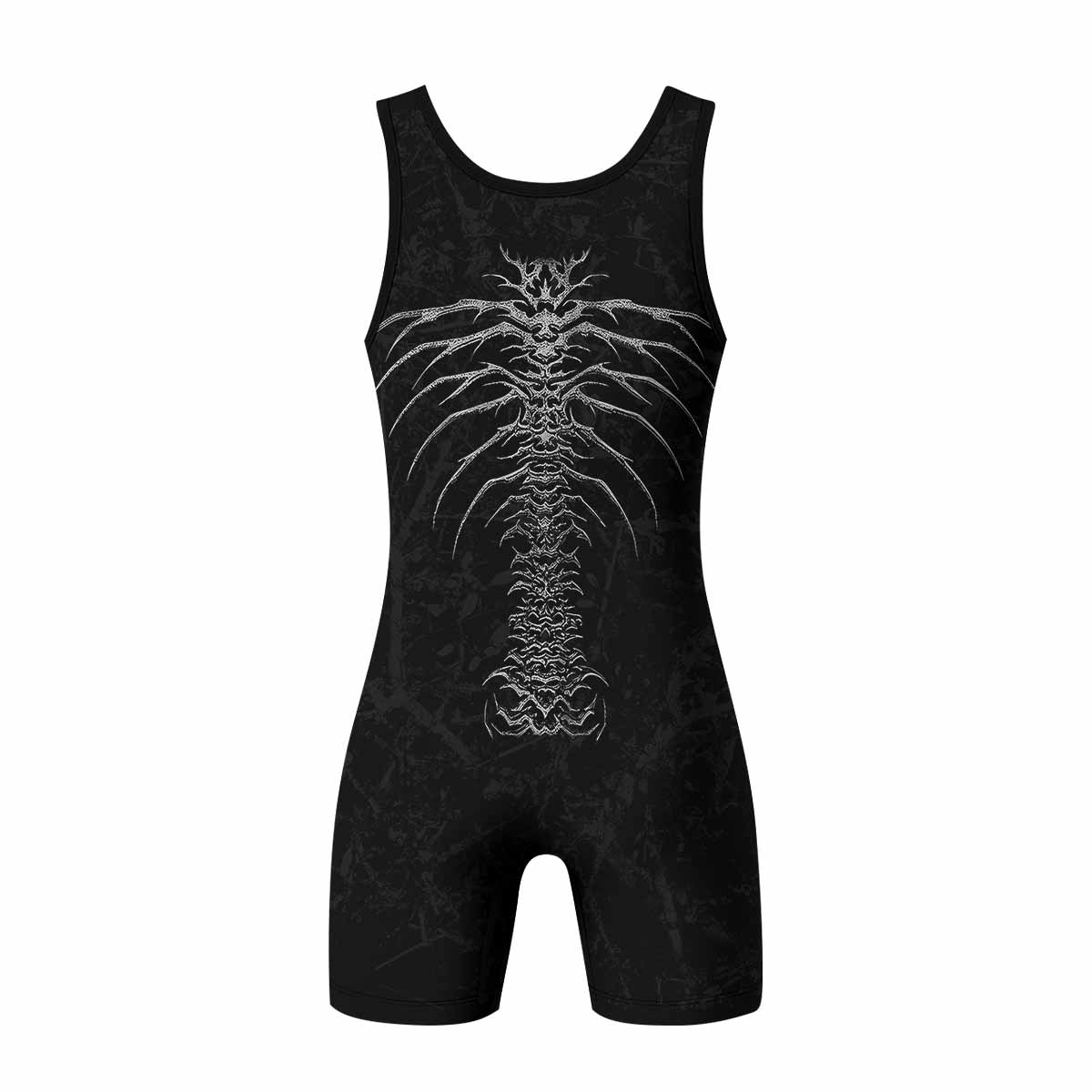 Bones of Grace Wrestling Singlet - back view mockup