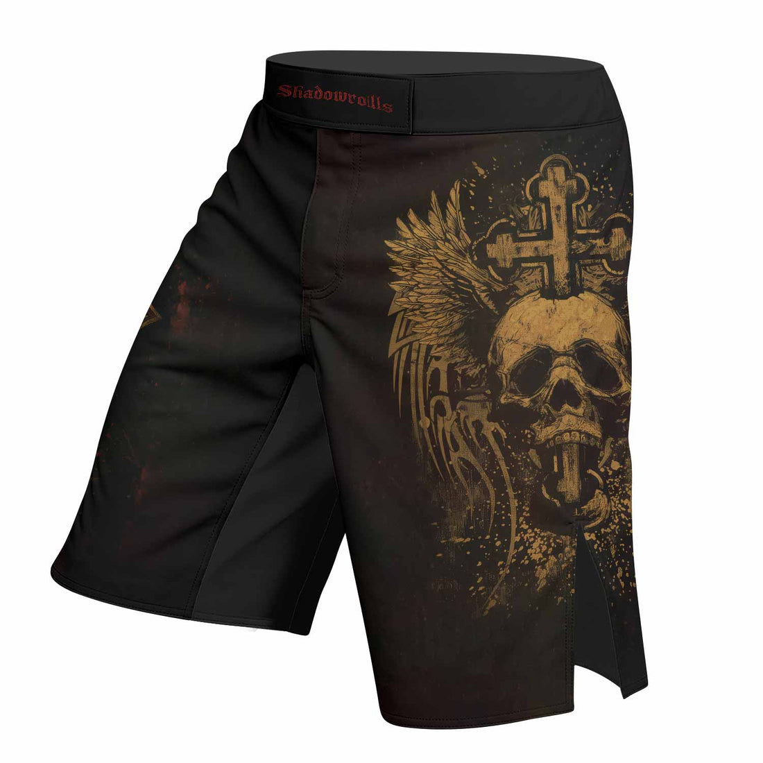 Burning Cross Rebellion Fight Shorts - right side mockup