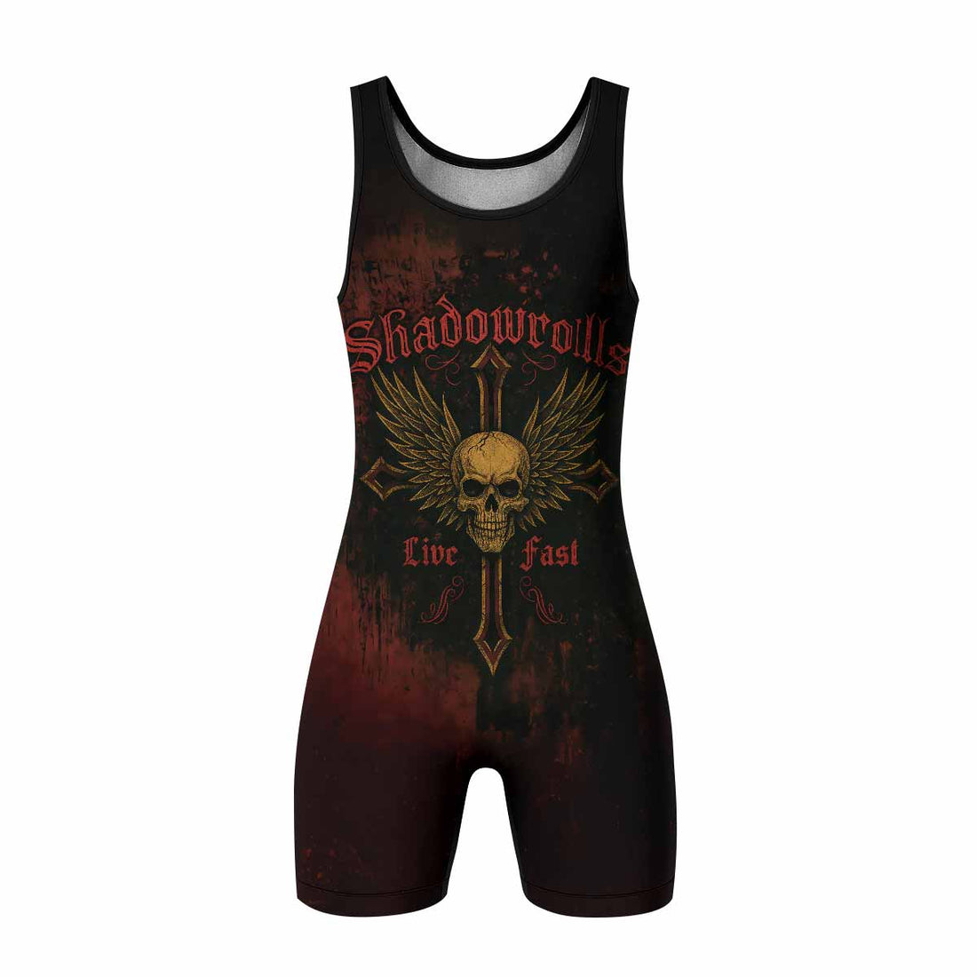 Burning Cross Rebellion Wrestling Singlet - front and back view
