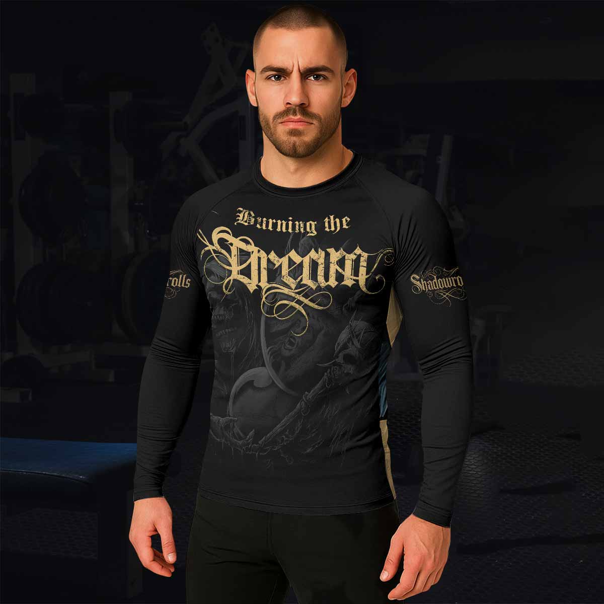 Burning the Dream Men's Rash Guard Long Sleeve - lifestyle view