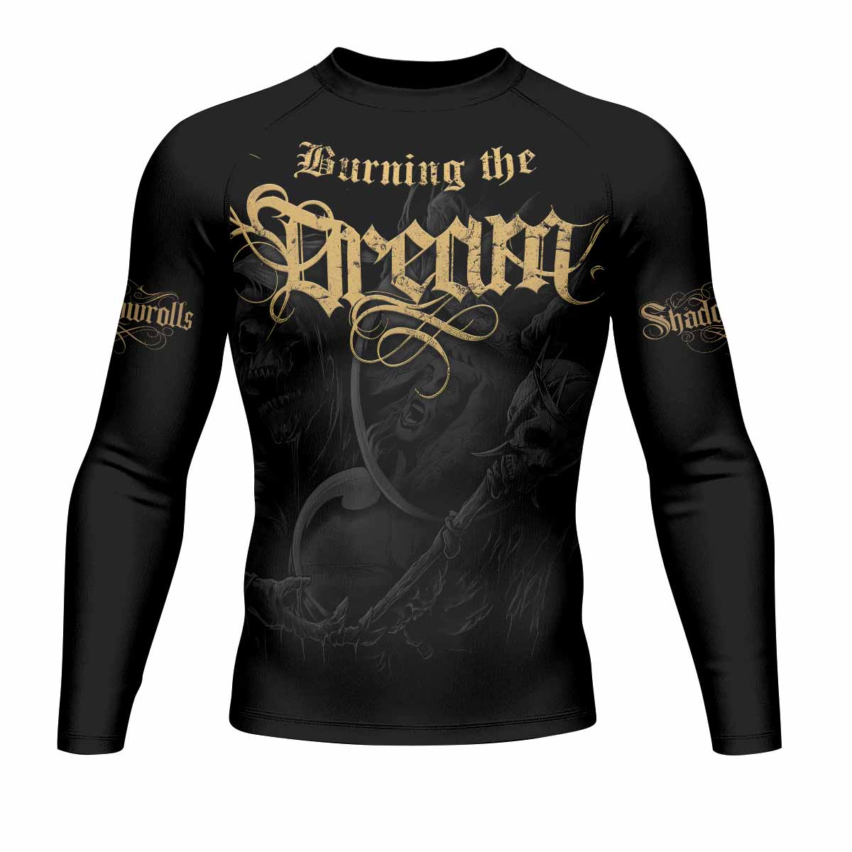 Burning the Dream Men's Rash Guard Long Sleeve - front view mockup 