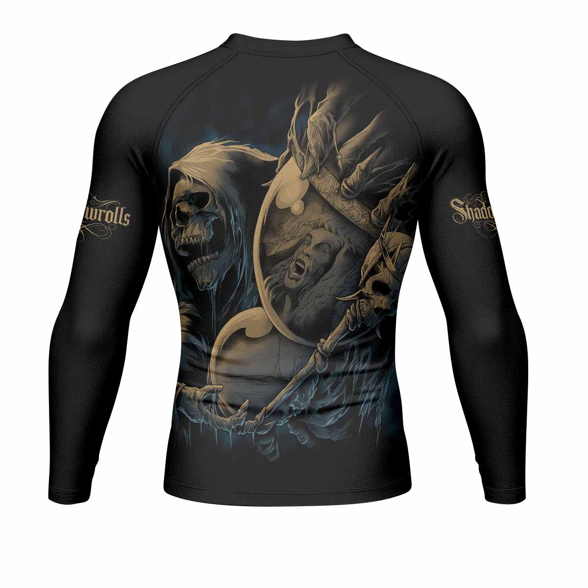 Burning the Dream Men's Rash Guard Long Sleeve - back view mockup 