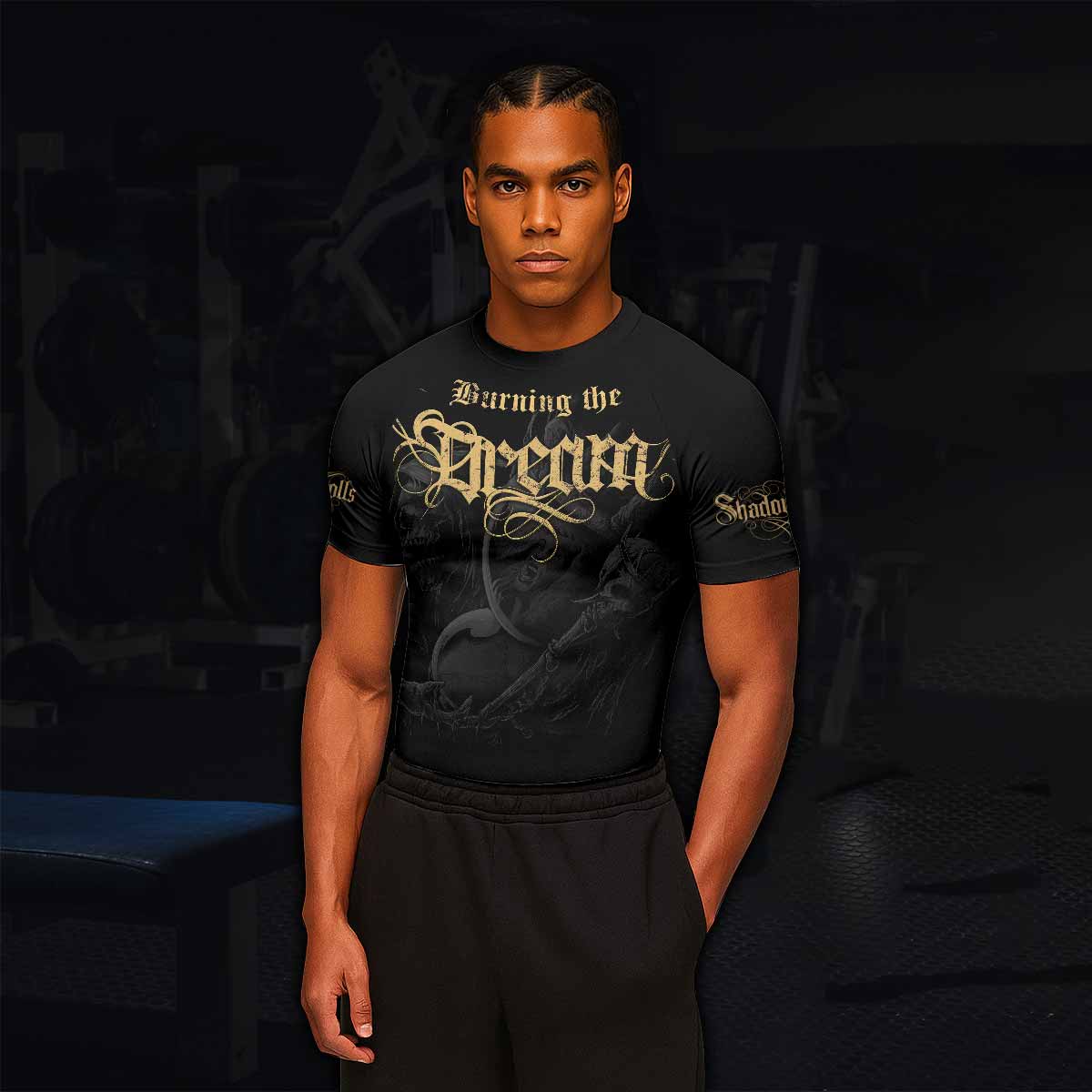 Burning the Dream Men's Rash Guard Short Sleeve - lifestyle view