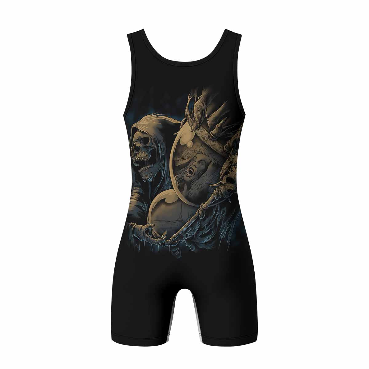 Burning the Dream Wrestling Singlet - back view mockup 