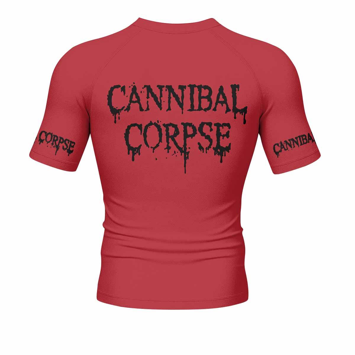 Cannibal Corpse Men's Rash Guard Short Sleeve - back view mockup