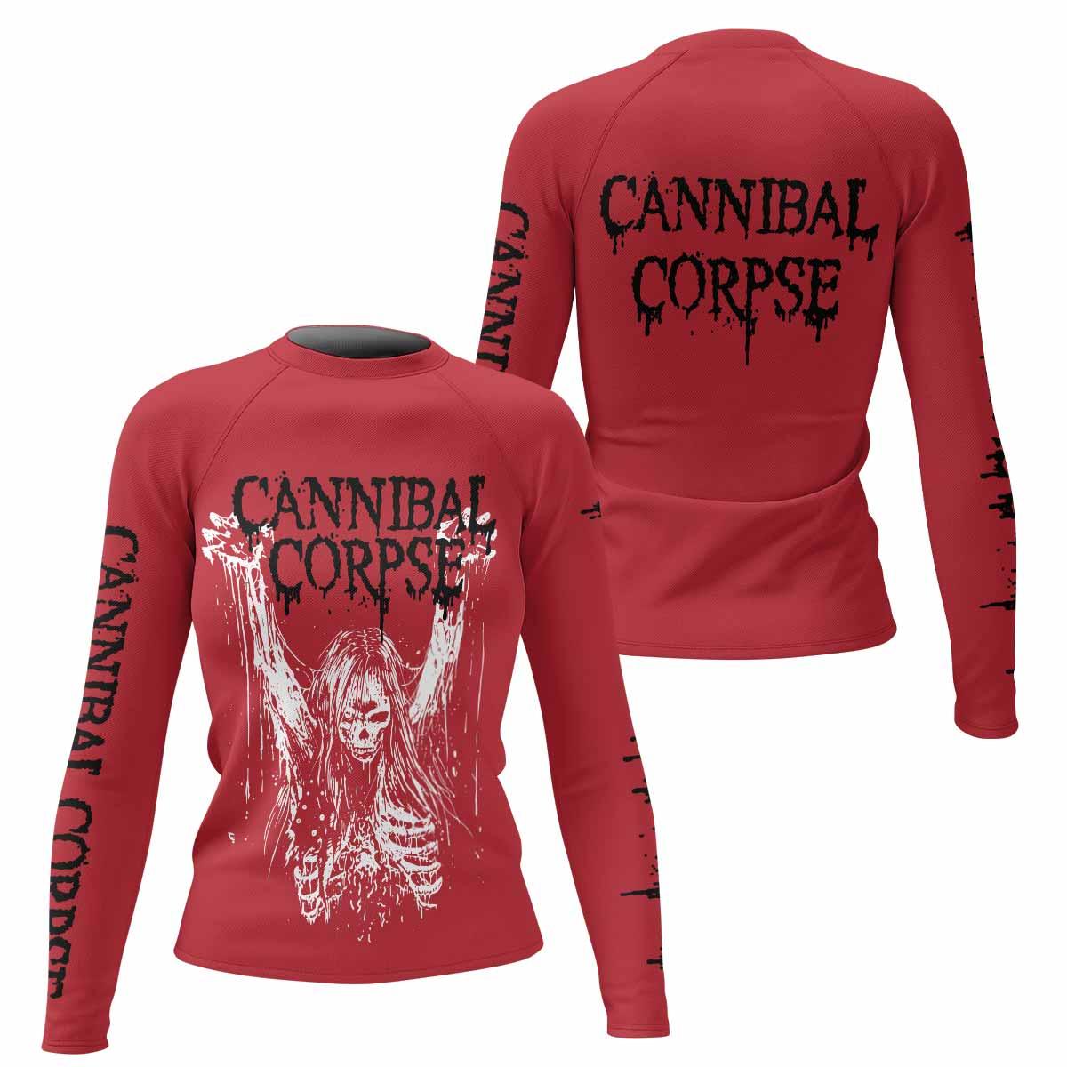 Cannibal Corpse Women's Rash Guard Long Sleeve - front and back view
