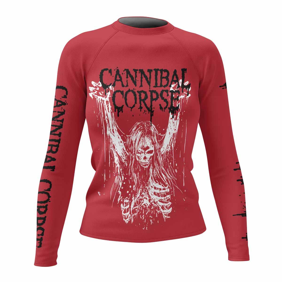 Cannibal Corpse Women's Rash Guard Long Sleeve - front view mockup