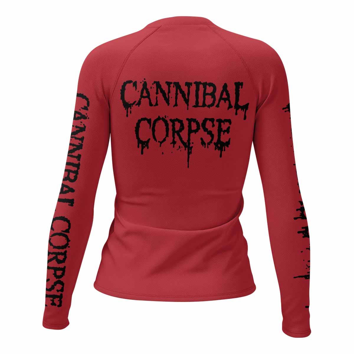 Cannibal Corpse Women's Rash Guard Long Sleeve - back view mockup