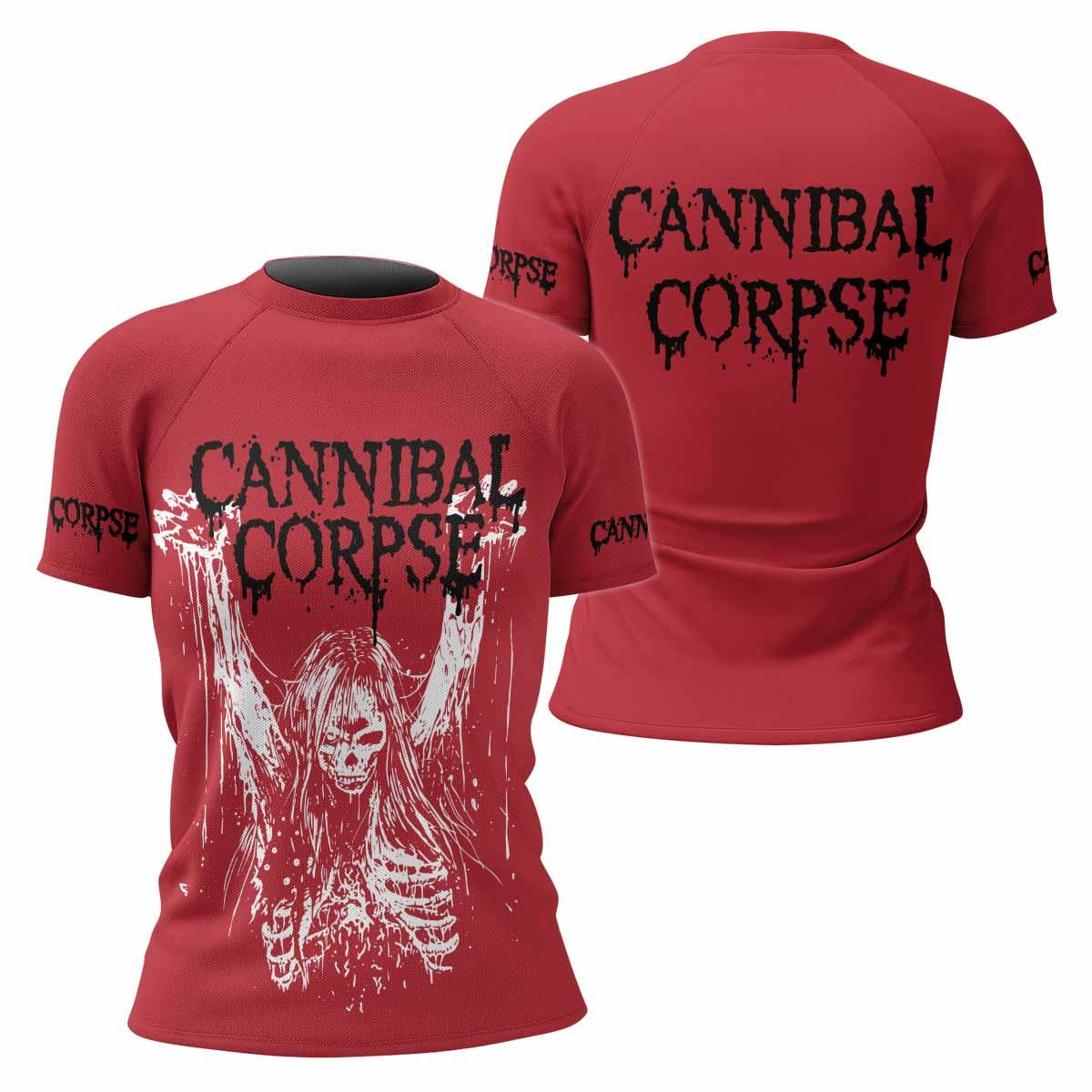 Cannibal Corpse Women's Rash Guard Short Sleeve - front and back view