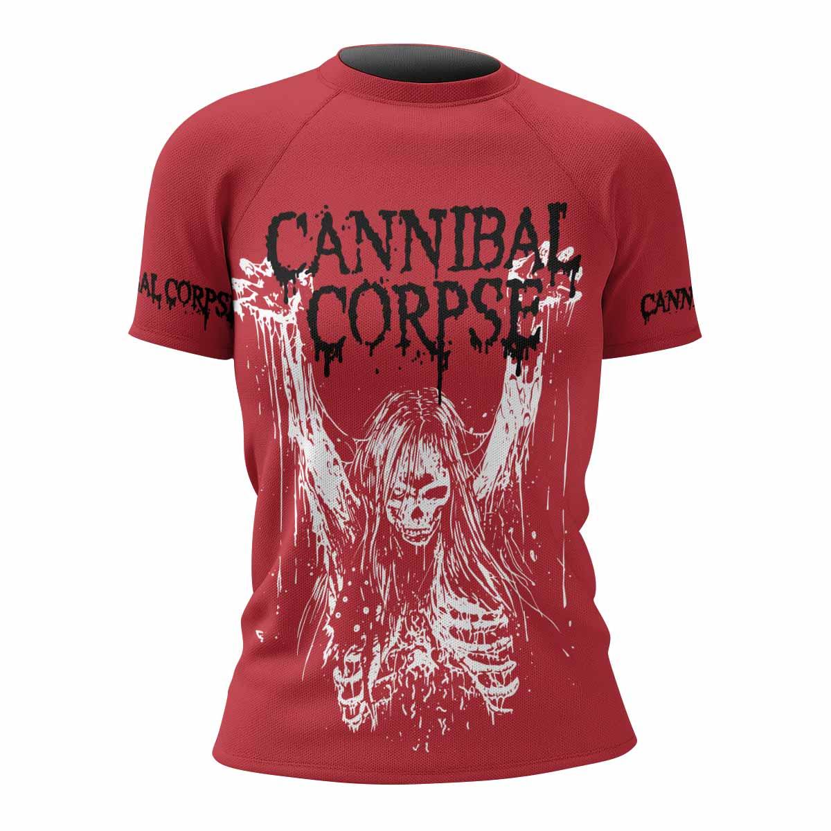 Cannibal Corpse Women's Rash Guard Short Sleeve - front view mockup