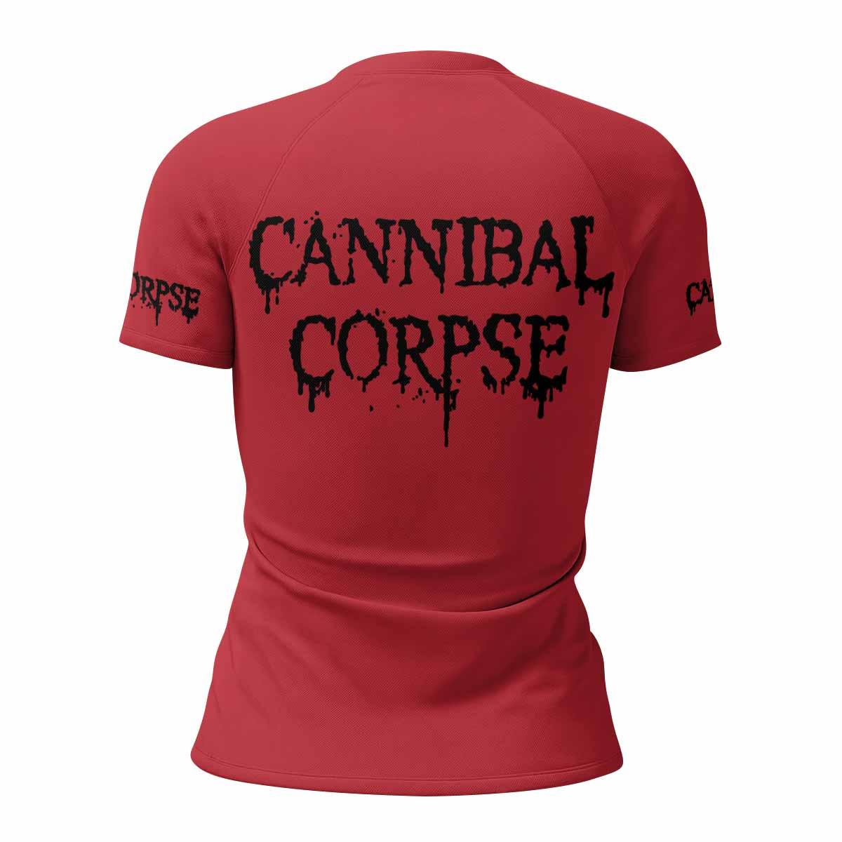Cannibal Corpse Women's Rash Guard Short Sleeve - back view mockup
