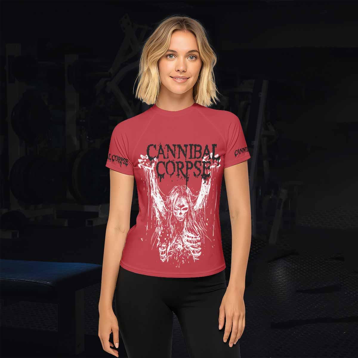 Cannibal Corpse Women's Rash Guard Short Sleeve - lifestyle view