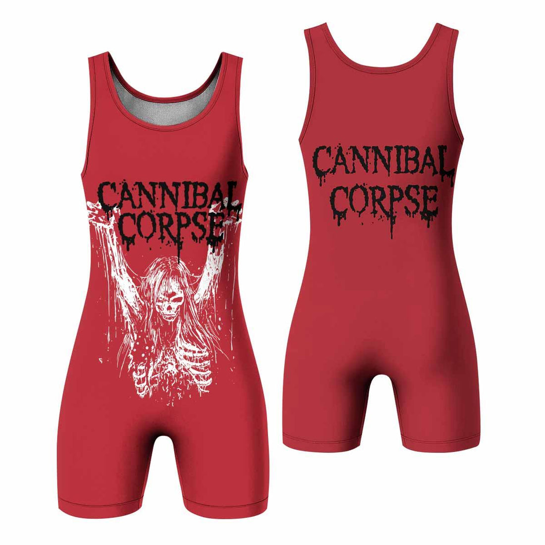Cannibal Corpse Wrestling Singlet - front and back view
