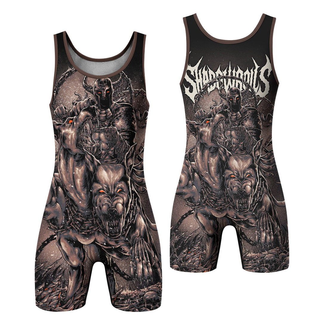 Cerberus Unleashed Wrestling Singlet – front and back view