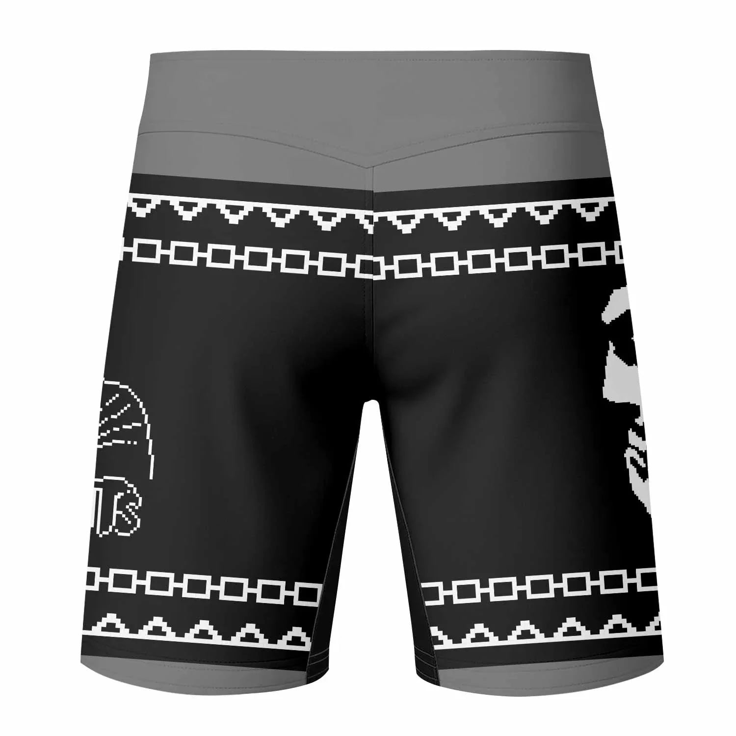 Christmas Misfits Mixed Martial Arts Shorts - back view mockup