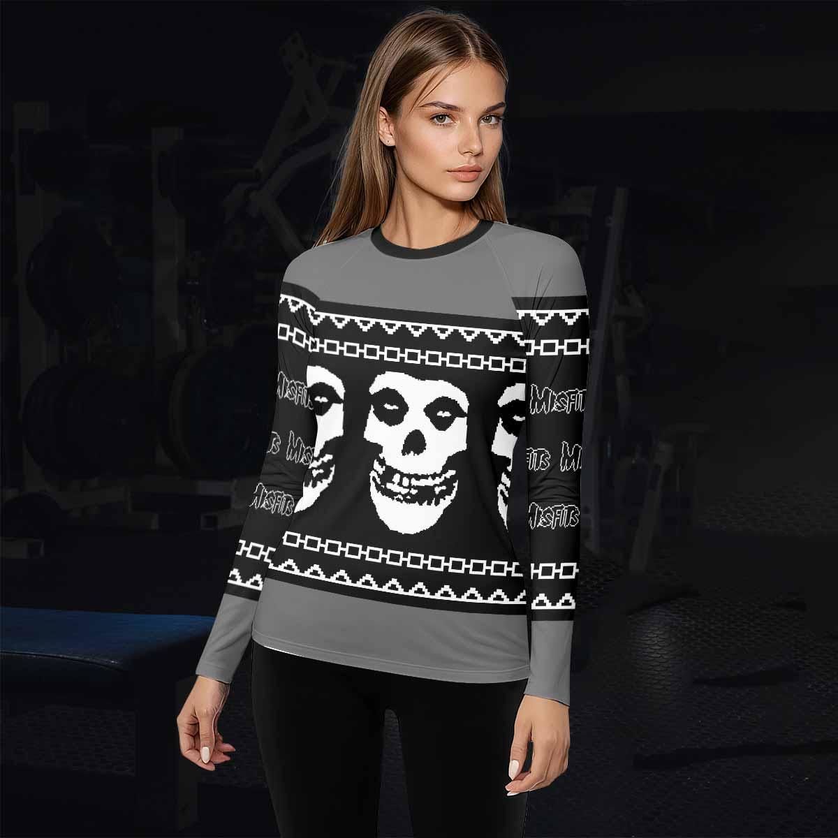 Christmas Misfits Women's Rash Guard Long Sleeve - lifestyle view