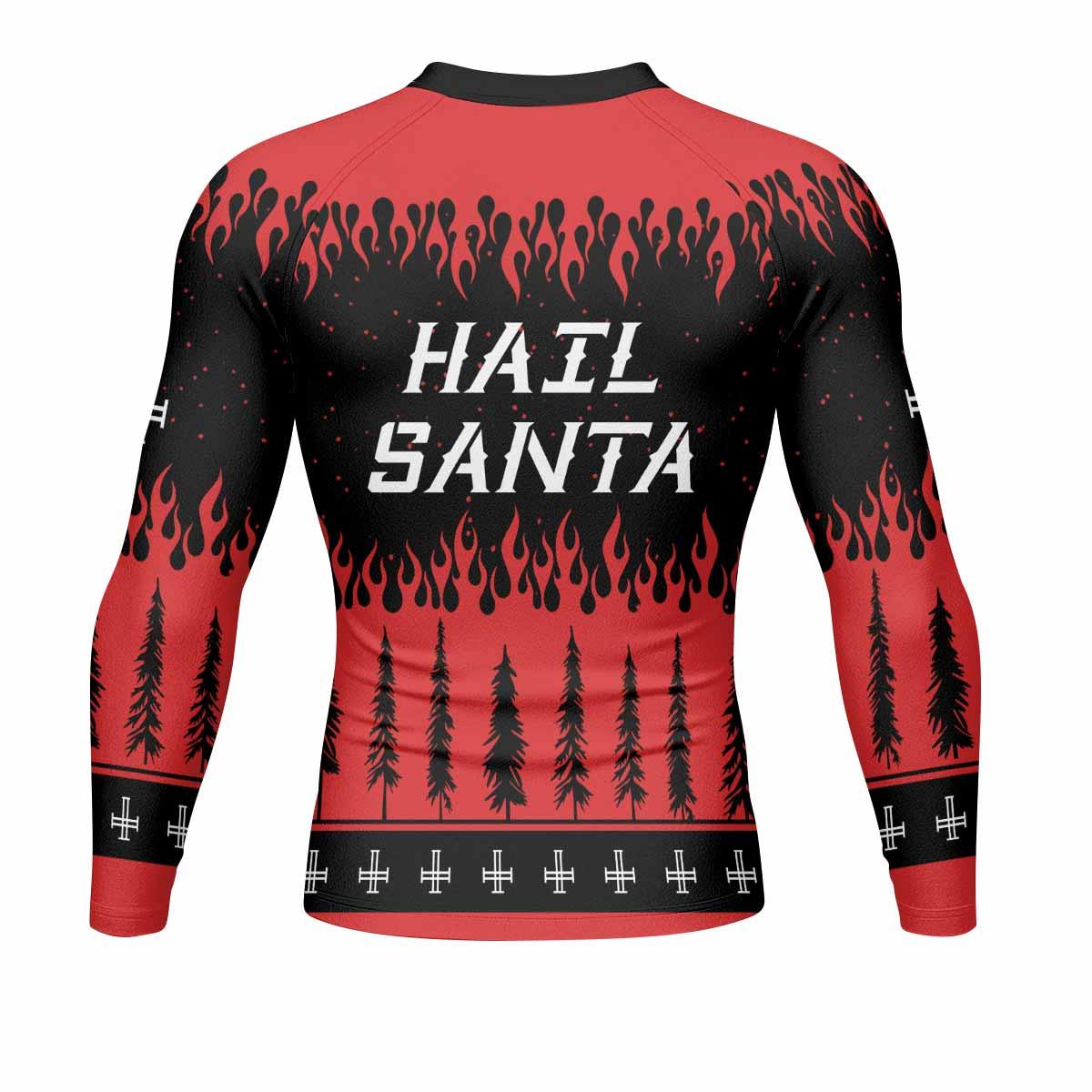 Cradle of Filth Hail Santa Men's Rash Guard Long Sleeve - back view mockup