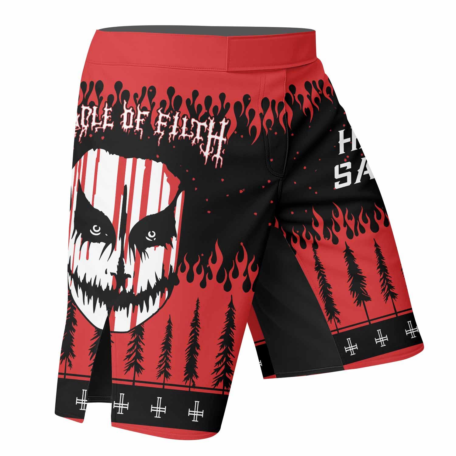 Cradle of Filth Hail Santa Mixed Martial Arts Shorts - right side mockup