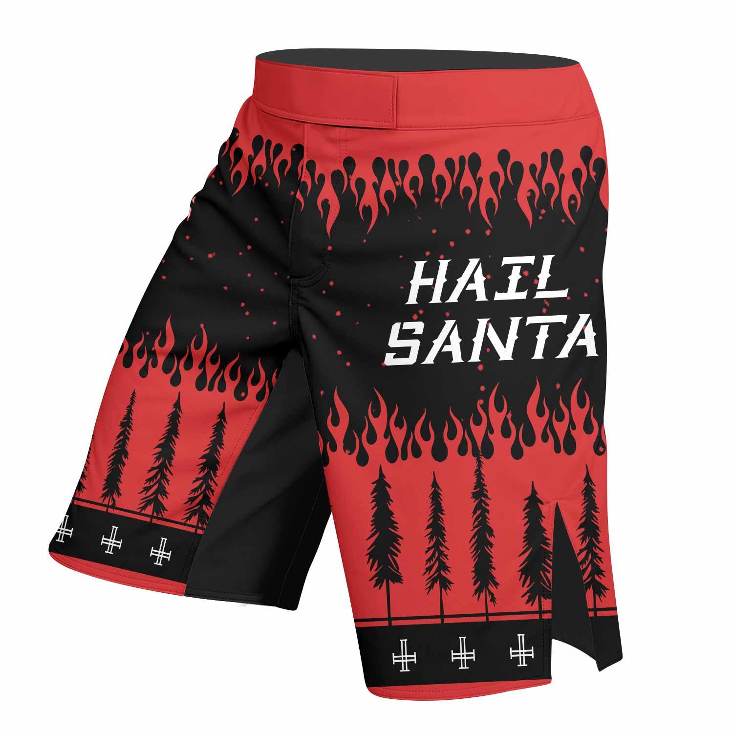 Cradle of Filth Hail Santa Mixed Martial Arts Shorts - left side mockup